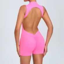 Women V Back Scrunch Sports Jumpsuit