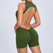 Women V Back Scrunch Sports Jumpsuit